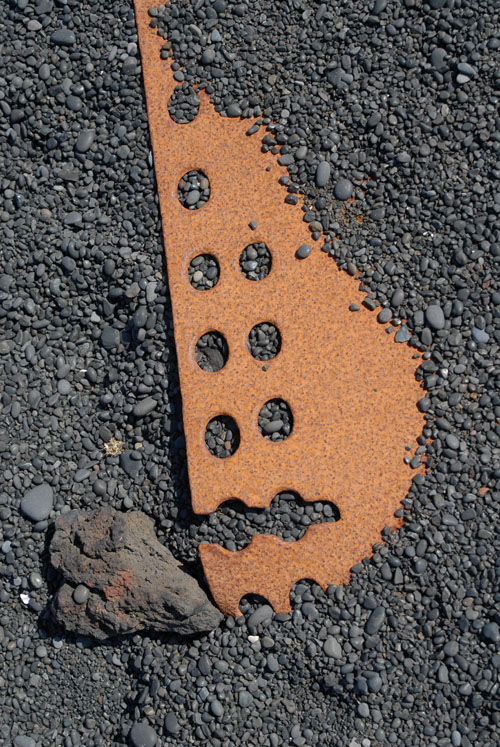 rusty metal face