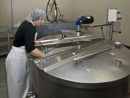 Checking the cheese vat
