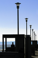 Man on dock, waiting