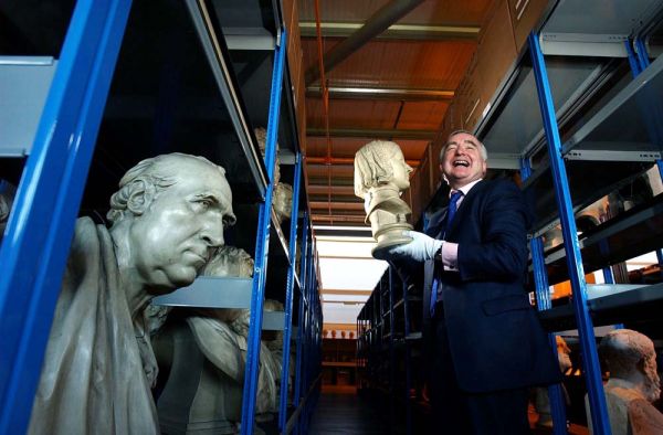 Director General of the National Galleries of Scotland ,Sir Timothy Clifford at their storage centre.
