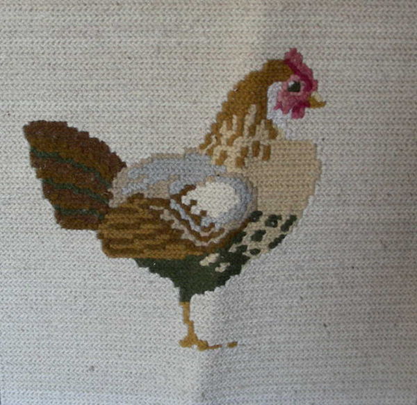 �Hen� arraiolos cushion.
