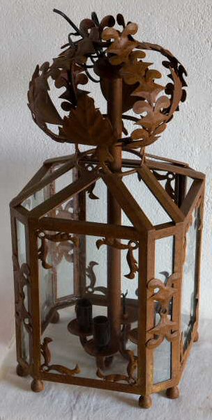 Iron oak leaves lantern (rust colour)
�550.00
