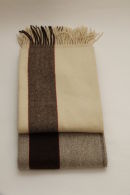 Two trip blankets made of 100% organic wool.Size: 1m,80x1,40Colours: Ecru, Brown and redPrice for two: �120