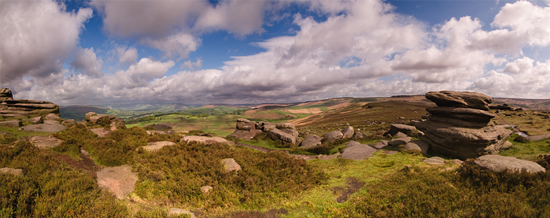 Over Owler Tor above the Hope Valley Derbyshire