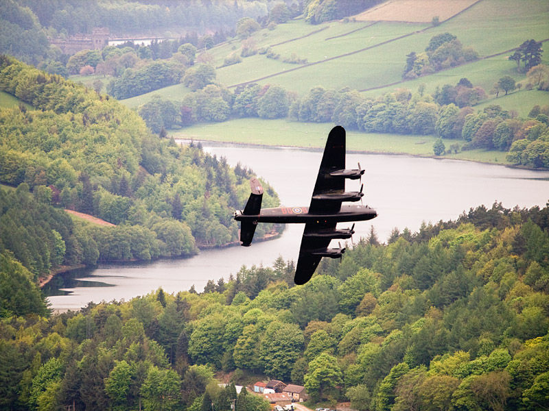 Lancaster over Ladybower
