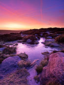 Frozen peat puddle at Higger Tor