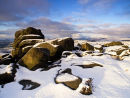Shelter rock in the snow