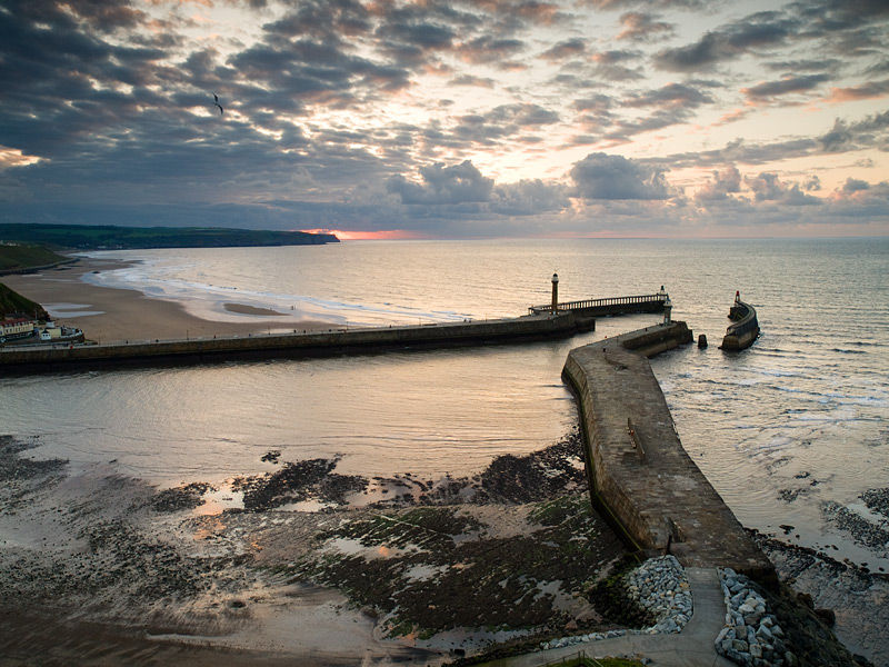 Sunset over Whitby Harbor
