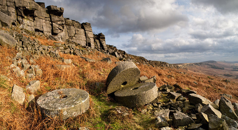 Abandoned millstones on Stanage
