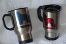 Travel Mugs personalized with an affix and design.