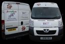 The Paw Plunger van, front and rear