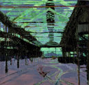 Docks warehouse, oil on canvas, Simon McWilliams