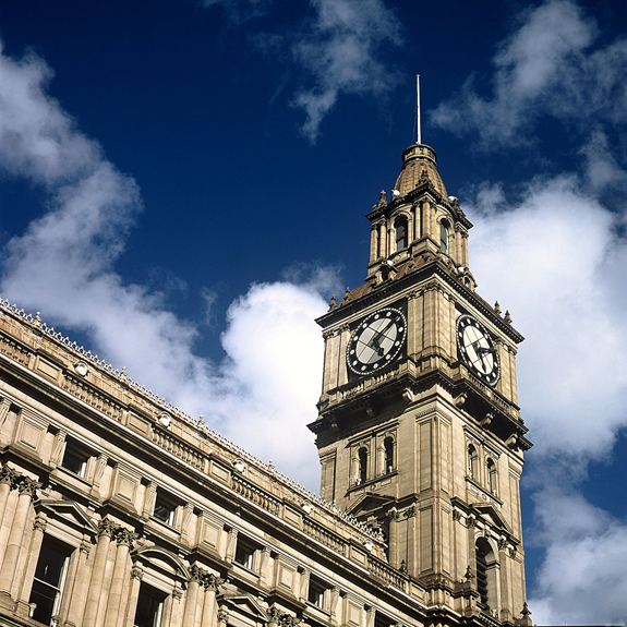 Melbourne's GPO retail centre. 
Image made with Hasselblad 503CW; Carl Zeiss Planar CFi f3,5/100mm lens; Kodak Ektar 100 film; no filters; no manipulation.
