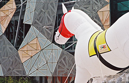 Melbourne Cup In Federation Square.