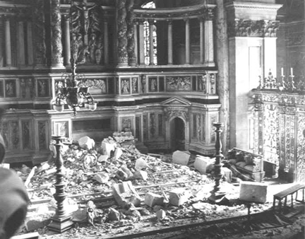 Bomb Damage Inside Cathedral