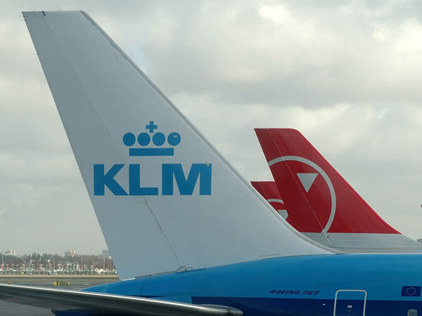 KLM Royal Dutch Airlines  Boeing 767-306(ER) with Northwest Airlines tail behind.