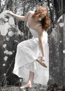 Jane Holding Foot - Beautiful Irish woman with Red Hair