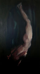 figure-descent 1 oil on canvas 40x68inches