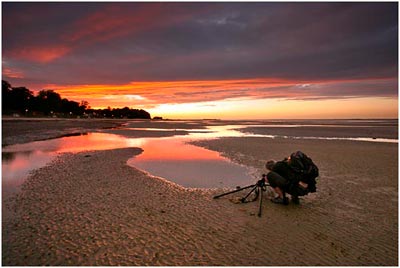 Me on location, complete with "builders bum" - a common landscape photographers complaint! :-)