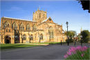 Sherborne Abbey, golden in winter sun