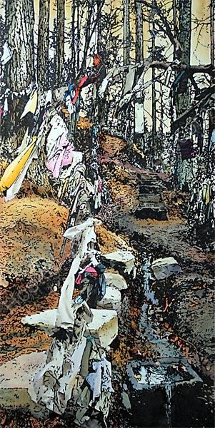 Tapestried about with rags