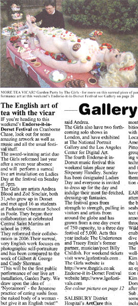 'The English art of tea with the vicar'